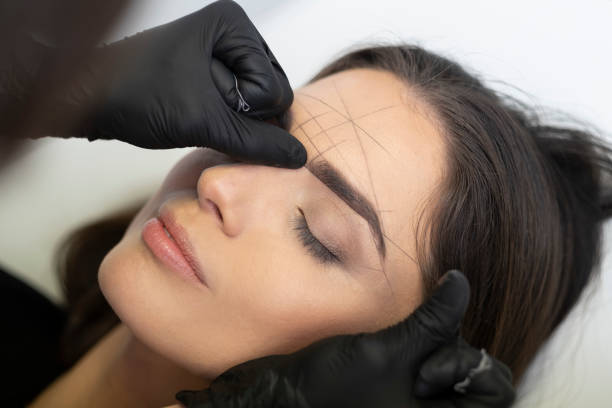 Close-up of expertly applied bridal makeup with warm tones and contoured cheeks demonstrating professional salon quality